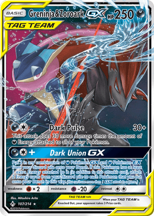 Carta Greninja e Zoroark-GXGreninja & Zoroark-GX