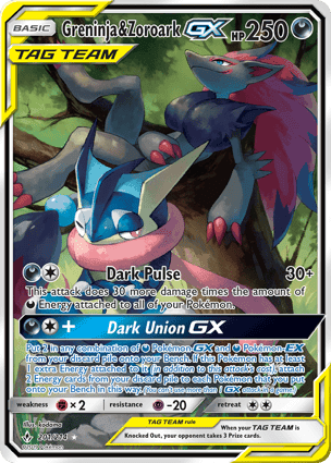 Carta Greninja e Zoroark-GXGreninja & Zoroark-GX