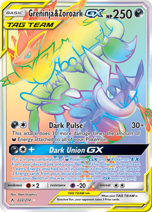 Carta Greninja e Zoroark-GXGreninja & Zoroark-GX