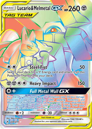 Carta Lucario e Melmetal-GXLucario & Melmetal-GX