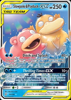 Carta Slowpoke e Psyduck-GXSlowpoke & Psyduck-GX