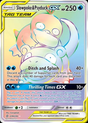 Carta Slowpoke e Psyduck-GXSlowpoke & Psyduck-GX