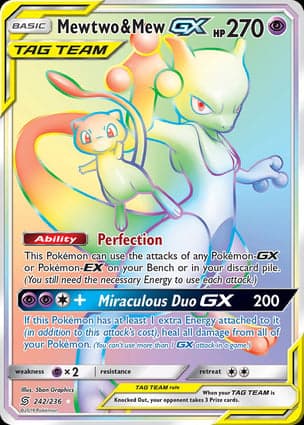Carta Mewtwo e Mew-GXMewtwo & Mew-GX
