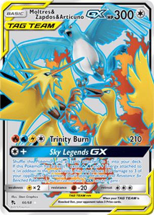 Carta Moltres, Zapdos e Articuno-GXMoltres & Zapdos & Articuno-GX
