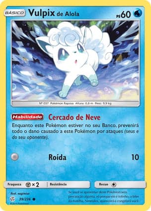 Carta Vulpix de Alola