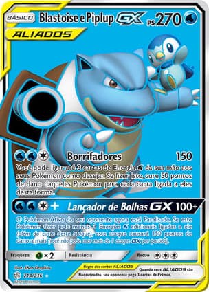 Carta Blastoise e Piplup-GXBlastoise & Piplup-GX