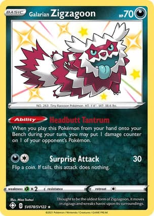 Carta Zigzagoon de Galar