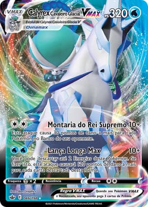Carta Calyrex Cavaleiro Glacial VMAXIce Rider Calyrex VMAX