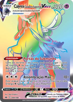 Carta Calyrex Cavaleiro Espectral VMAXShadow Rider Calyrex VMAX