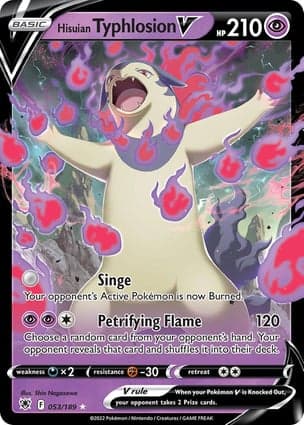 Carta Typhlosion de Hisui VHisuian Typhlosion V