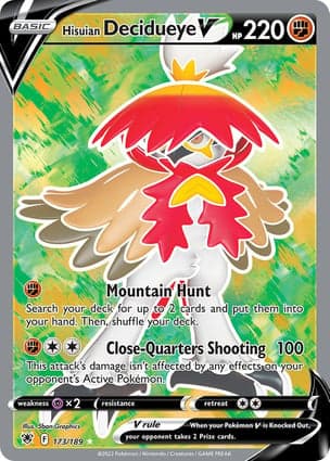 Carta Decidueye de Hisui VHisuian Decidueye V (Full Art)