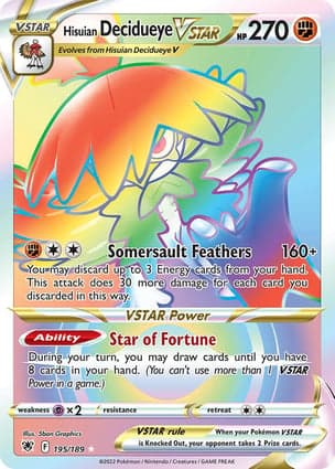 Carta Decidueye de Hisui V-ASTROHisuian Decidueye VSTAR (Secret)