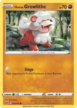 Carta Growlithe de Hisui