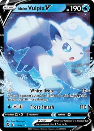 Carta Vulpix de Alola VAlolan Vulpix V
