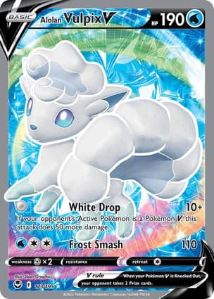 Carta Vulpix de Alola VAlolan Vulpix V (Full Art)