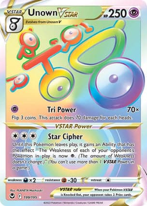 Carta Unown V-ASTROUnown VSTAR (Secret)