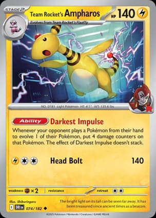 Carta Ampharos da Equipe Rocket