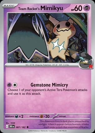 Carta Team Rocket's Mimikyu (Destined Rivals Stamp)