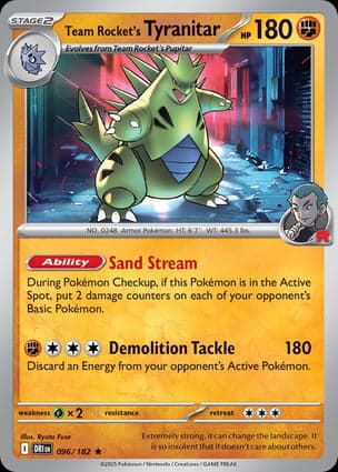 Carta Team Rocket's Tyranitar (Destined Rivals Stamp)