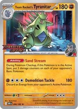 Carta Team Rocket's Tyranitar (Destined Rivals Stamp)