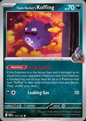 Carta Koffing da Equipe Rocket