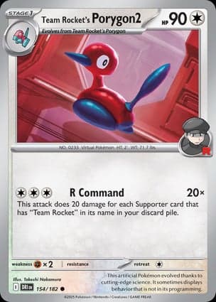 Carta Porygon2 da Equipe Rocket