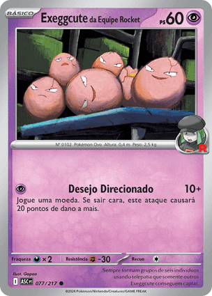 Carta Exeggcute da Equipe RocketTeam Rocket's Exeggcute