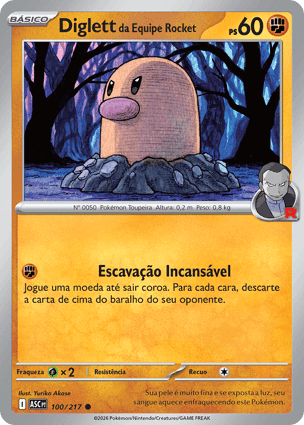Carta Diglett da Equipe RocketTeam Rocket's Diglett