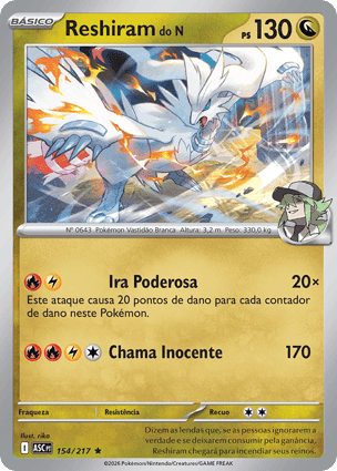 Carta Reshiram do NN's Reshiram