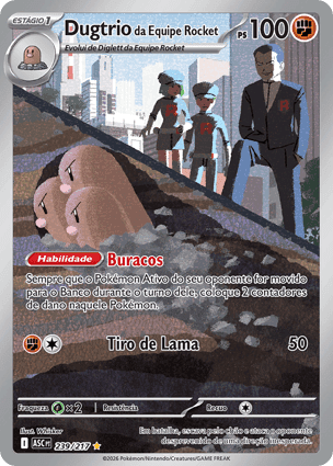 Carta Dugtrio da Equipe RocketTeam Rocket's Dugtrio